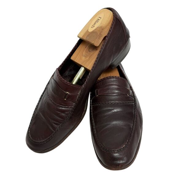 Bally Switzerland Bit Handmade Loafer Mens 11 Leather Brown Slip On Dress Shoe main image 8